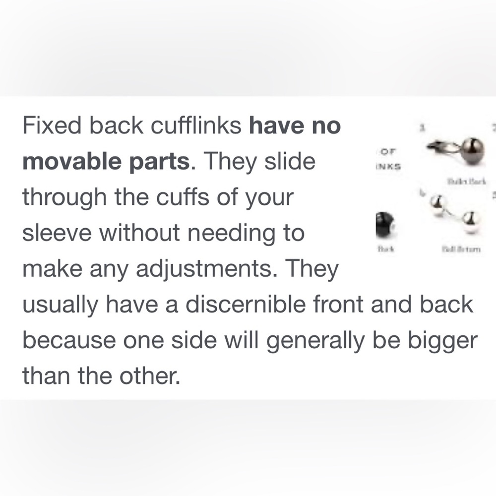 Swarovski Fixed Back Cufflink - image 5